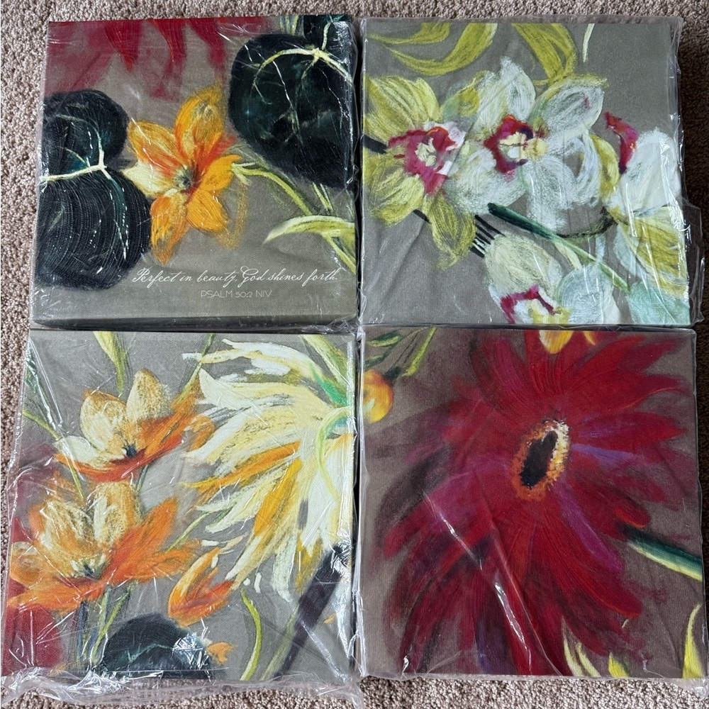 Vibrant Floral Canvas Art Set